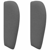 Headboard Ear Dim Grey 40 x 23 x 6 cm Fabric - Front View