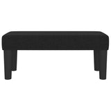 Bench Black 70x30x30 cm Fabric - Side View