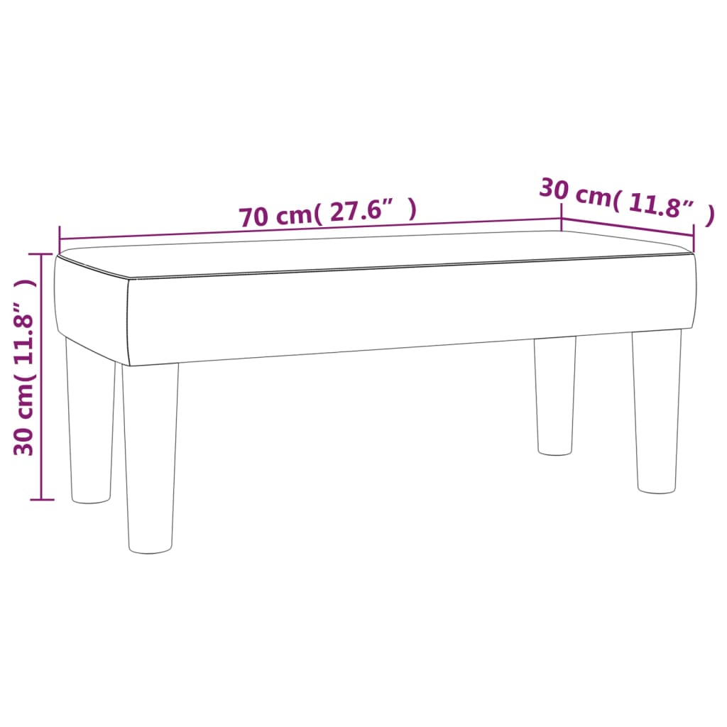 Bench Black 70x30x30 cm Fabric