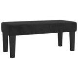 Bench Black 70x30x30 cm Velvet - Front View
