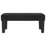 Bench Black 70x30x30 cm Velvet - Side View