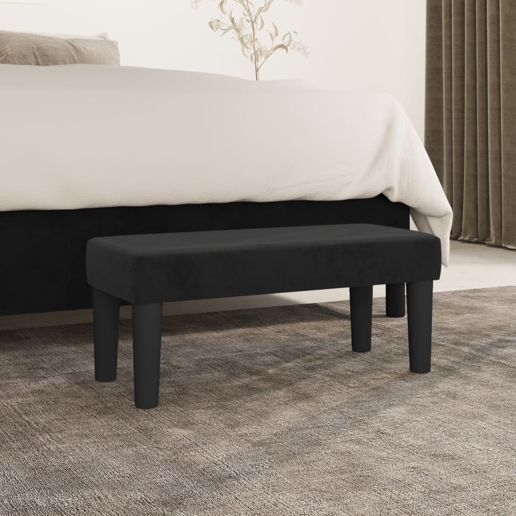 Bench Black 70x30x30 cm Velvet