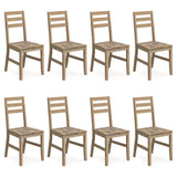Dining Chairs 8 pcs Solid Wood Acacia - Front View