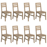 Dining Chairs 8 pcs Solid Wood Acacia - Side View