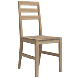 7 Piece Dining Set Solid Wood Acacia - Close-Up Angle