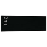 Wall-mounted Magnetic Board Black 100x30 cm Tempered Glass - Front View