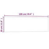 Wall-mounted Magnetic Board Black 100x30 cm Tempered Glass - Rear View