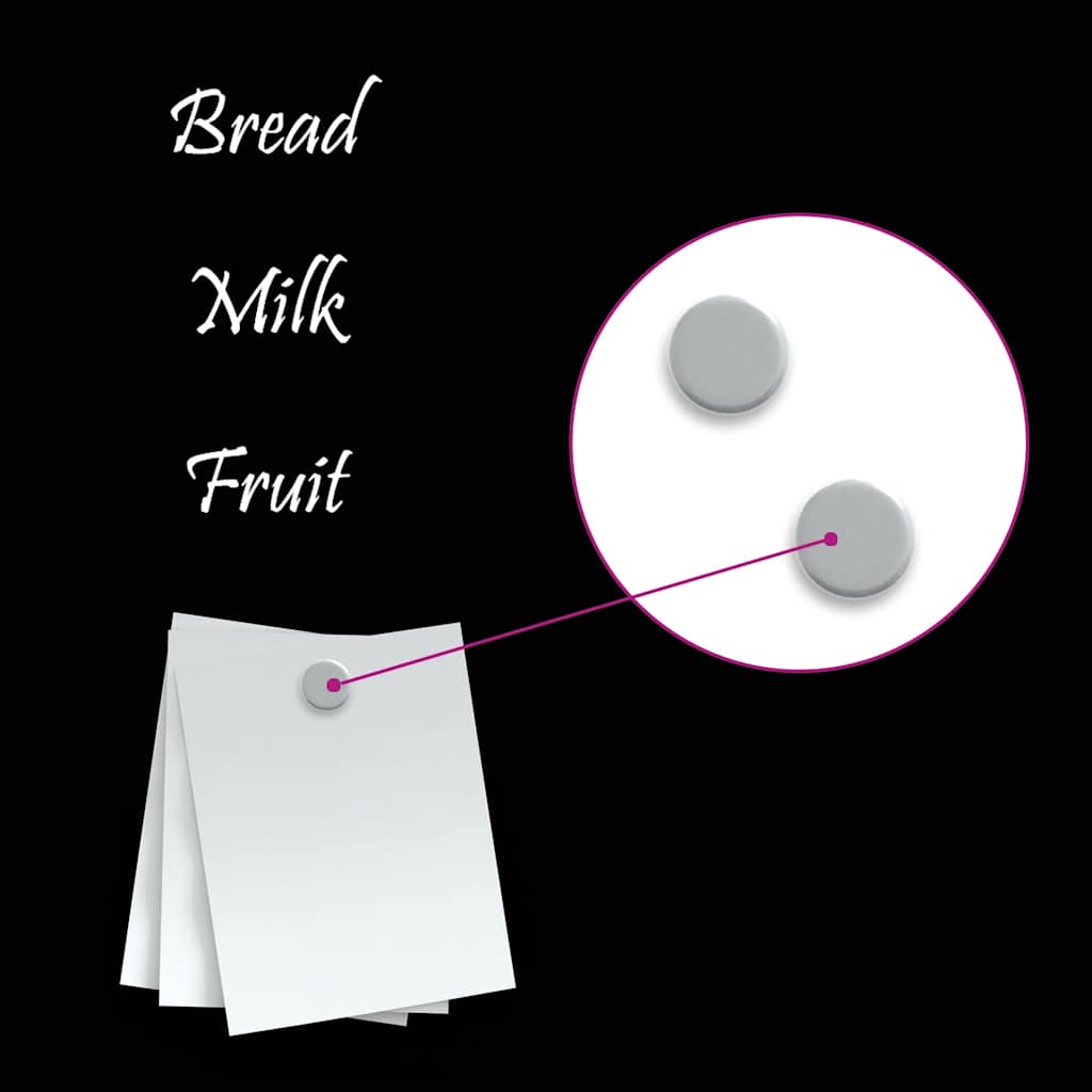 Wall-mounted Magnetic Board Black 50x40 cm Tempered Glass