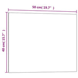 Wall-mounted Magnetic Board Black 50x40 cm Tempered Glass - Rear View