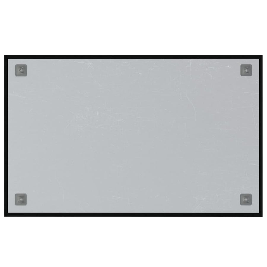 Wall-mounted Magnetic Board Black 80x50 cm Tempered Glass