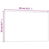Wall-mounted Magnetic Board Black 80x50 cm Tempered Glass - 45-Degree Angle