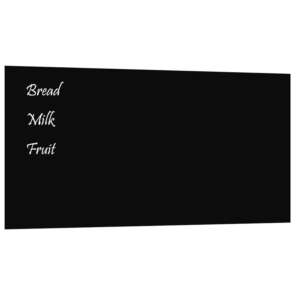 Wall-mounted Magnetic Board Black 100x50 cm Tempered Glass