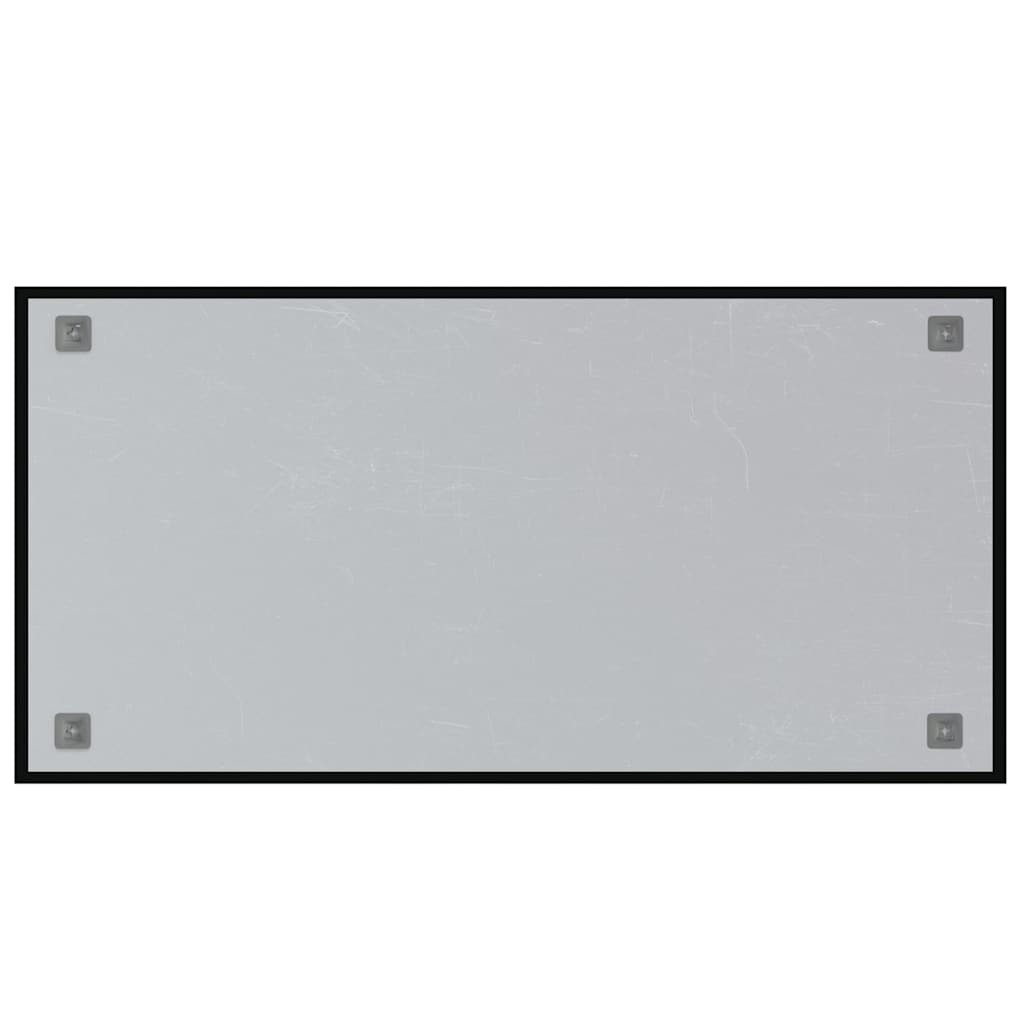 Wall-mounted Magnetic Board Black 100x50 cm Tempered Glass