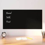 Wall-mounted Magnetic Board Black 100x50 cm Tempered Glass