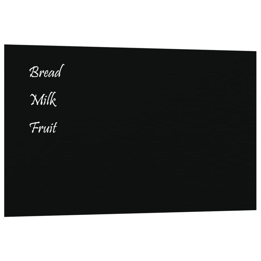 Wall-mounted Magnetic Board Black 100x60 cm Tempered Glass
