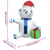 Christmas Inflatable Teddy Bear LED 180 cm - Extra Image