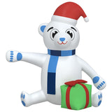 Christmas Inflatable Teddy Bear LED 240 cm - Side View