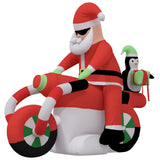 Christmas Inflatable Santa on Motorcycle LED 158 cm - Side View