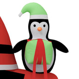 Christmas Inflatable Santa on Motorcycle LED 158 cm - Rear View