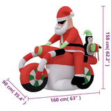 Christmas Inflatable Santa on Motorcycle LED 158 cm - Extra Image