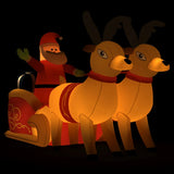 Christmas Inflatable Santa and Reindeer Decoration LED 130 cm - Front View