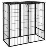 Dog Playpen 6 Panels Black 50x100 cm Powder-coated Steel