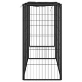 Dog Playpen 6 Panels Black 50x100 cm Powder-coated Steel - Side View