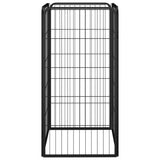 Dog Playpen 4 Panels Black 50x100 cm Powder-coated Steel - Front View
