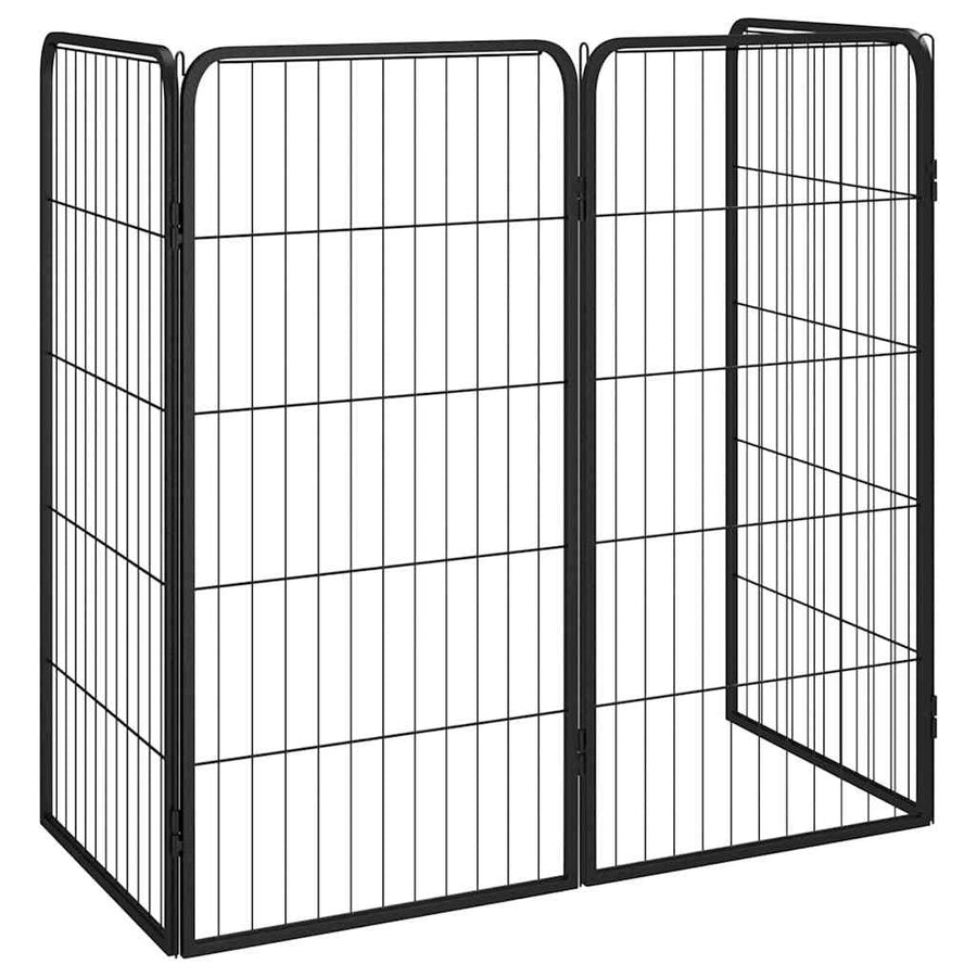 Dog Playpen 4 Panels Black 50x100 cm Powder-coated Steel