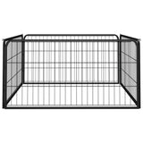 Dog Playpen 4 Panels Black 100x50 cm Powder-coated Steel