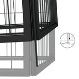 Dog Playpen 4 Panels Black 100x50 cm Powder-coated Steel - 45-Degree Angle
