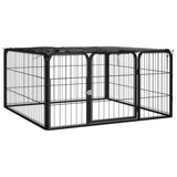 Dog Playpen 4 Panels Black 100x50 cm Powder-coated Steel