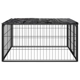 Dog Playpen 4 Panels Black 100x50 cm Powder-coated Steel - Side View