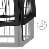 Dog Playpen 4 Panels Black 100x50 cm Powder-coated Steel - 45-Degree Angle