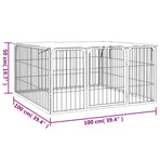 Dog Playpen 4 Panels Black 100x50 cm Powder-coated Steel