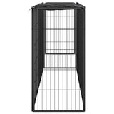 10-Panel Dog Playpen Black 50x100 cm Powder-coated Steel - Side View
