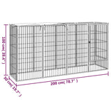 10-Panel Dog Playpen Black 50x100 cm Powder-coated Steel - Rear View