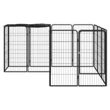 14-Panel Dog Playpen Black 50x100 cm Powder-coated Steel - Front View