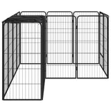 14-Panel Dog Playpen Black 50x100 cm Powder-coated Steel - Side View