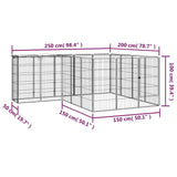 18-Panel Dog Playpen Black 50x100 cm Powder-coated Steel - Rear View