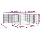 22-Panel Dog Playpen Black 50x100 cm Powder-coated Steel