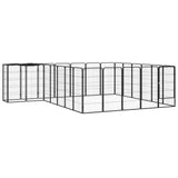 26-Panel Dog Playpen Black 50x100 cm Powder-coated Steel