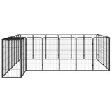 26-Panel Dog Playpen Black 50x100 cm Powder-coated Steel