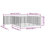 26-Panel Dog Playpen Black 50x100 cm Powder-coated Steel