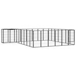 30-Panel Dog Playpen Black 50x100 cm Powder-coated Steel