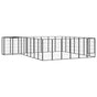 30-Panel Dog Playpen Black 50x100 cm Powder-coated Steel