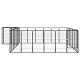30-Panel Dog Playpen Black 50x100 cm Powder-coated Steel