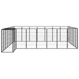 30-Panel Dog Playpen Black 50x100 cm Powder-coated Steel - Side View
