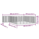 30-Panel Dog Playpen Black 50x100 cm Powder-coated Steel - Rear View