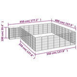 34-Panel Dog Playpen Black 50x100 cm Powder-coated Steel